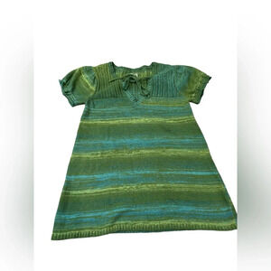 NWT Beautiful Decree green sweater Tunic dress Large Cotton/Acrylic blend